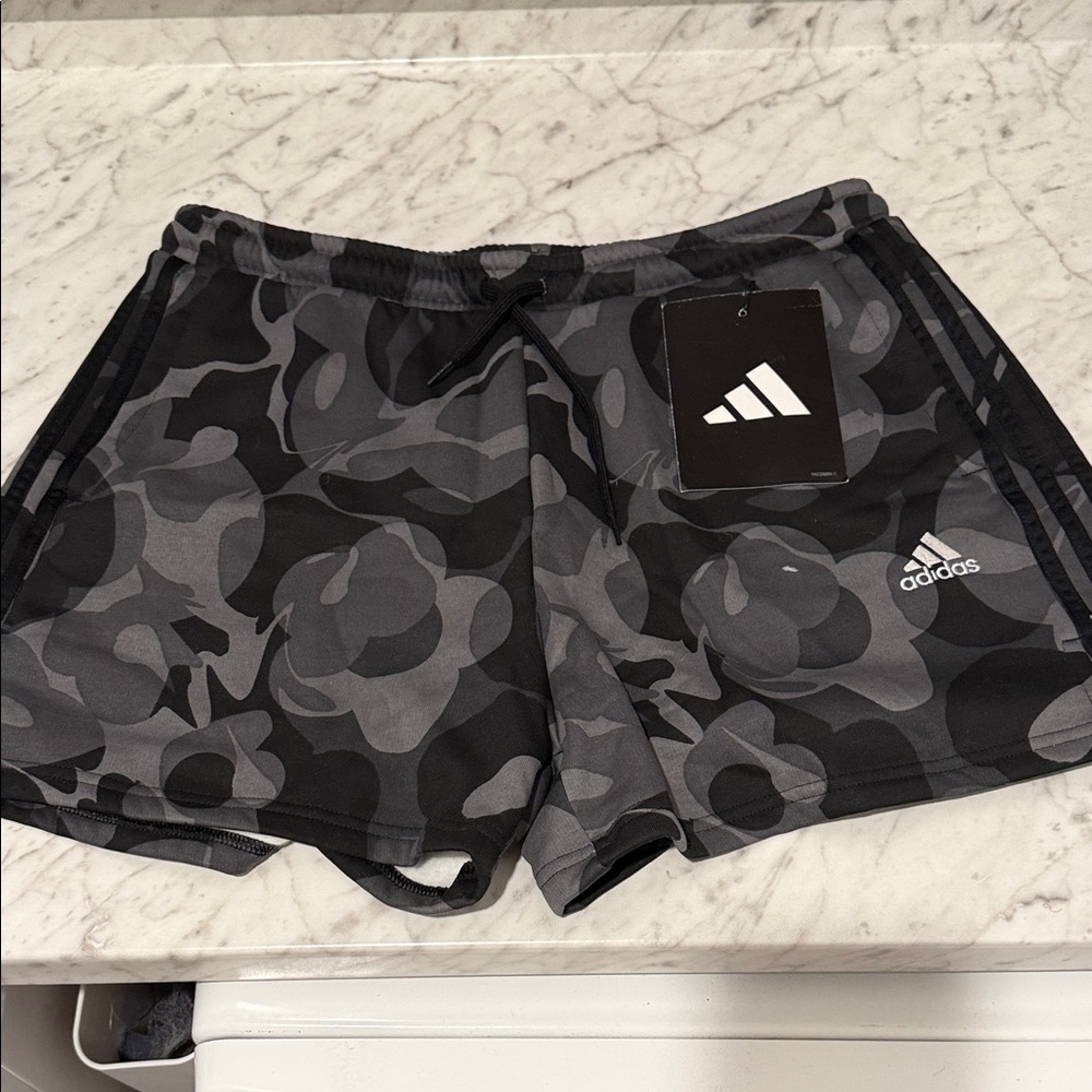 Adidas Women's Gray Camo Athletic Shorts